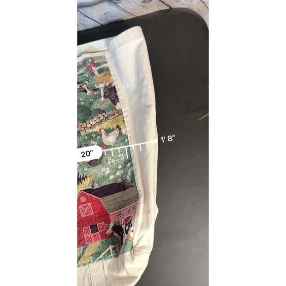 Tote Shoulder Bag Farmland Tapestry Scene Lined 20x15 - Picture 6 of 8